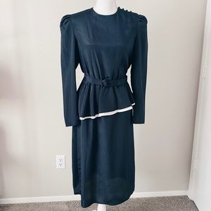 Vintage Black Peplum Dress